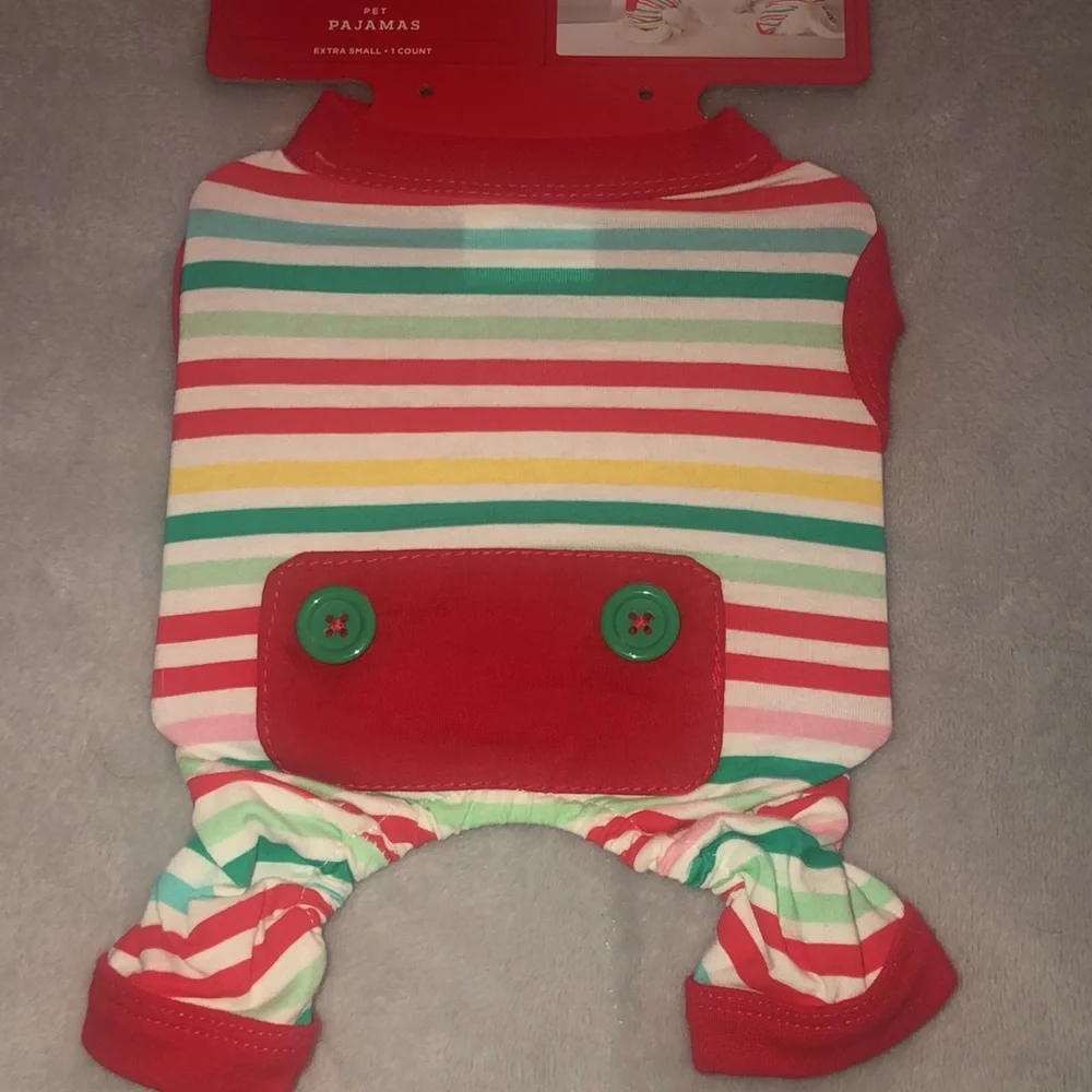 Dog Cat Pet Christmas Costume‎ Pajamas XS New